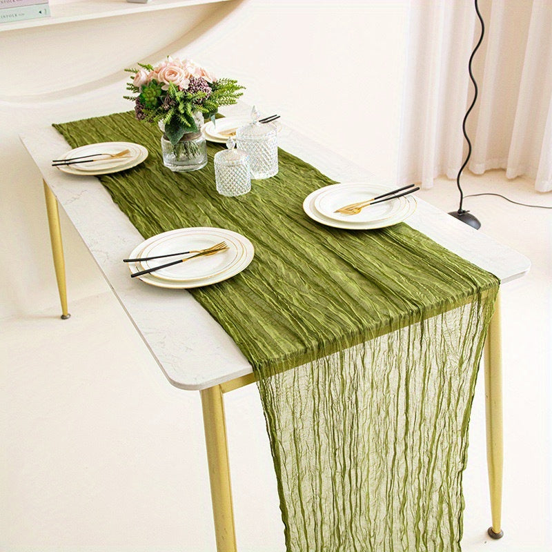Boho Cheesecloth Table Runner for Wedding Bridal Shower Holiday