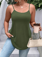  Backless Cami Top Women's Solid Round Neck Cami