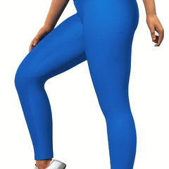  Solid High Rise Stretch Leggings