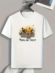 Skeletons 'Trick Or Treat' Halloween Print Men's Graphic T shirt