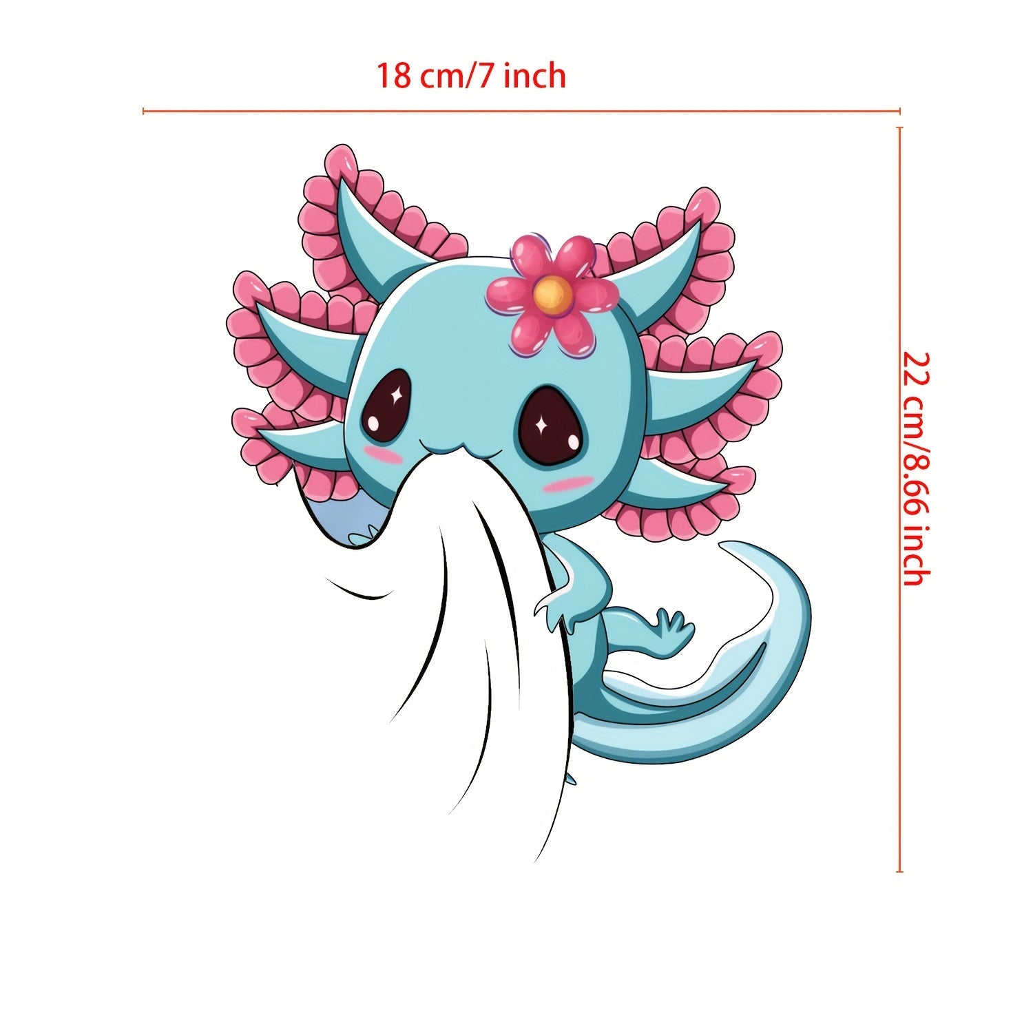 Girl's Axolotl Cartoon Iron On Heat Transfer Sticker For Clothing T Shirt