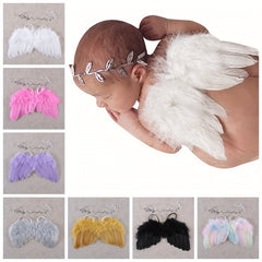 2pcs Baby Angel Feather Wings Set for Photo Props & Outdoor Party