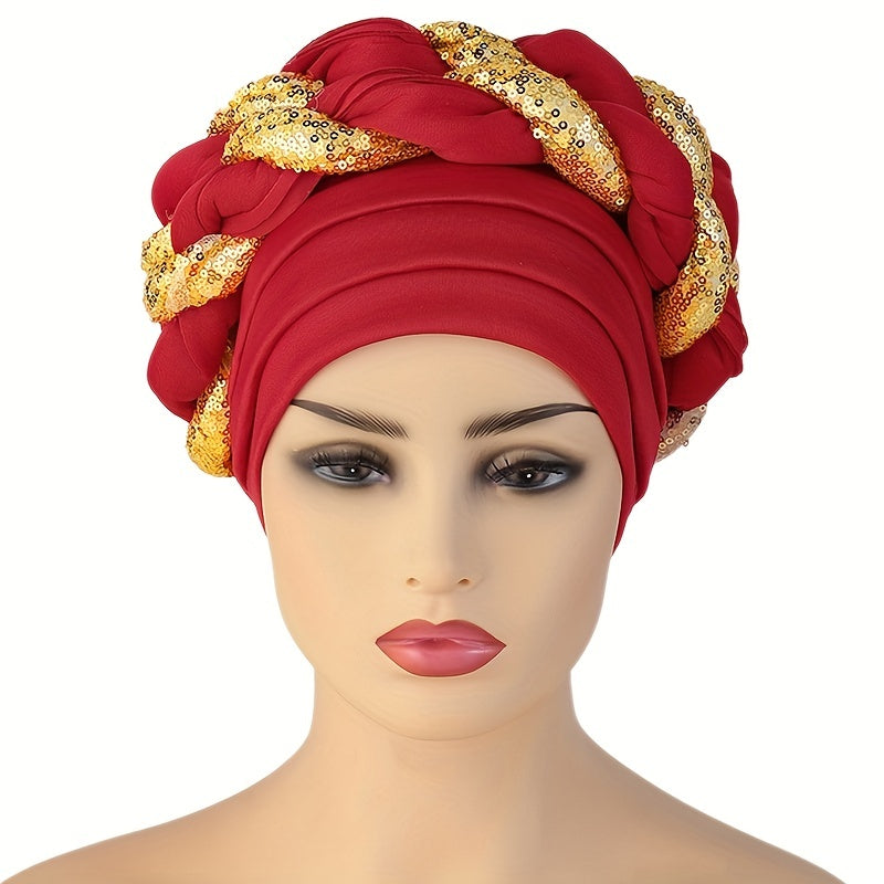 Women's Cable Pattern Bonnet Bandana Cap Head Wrap Turbans Headband