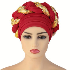 Women's Cable Pattern Bonnet Bandana Cap Head Wrap Turbans Headband