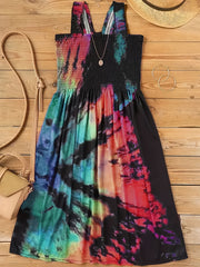  Tie Dye Midi Tank Dress
