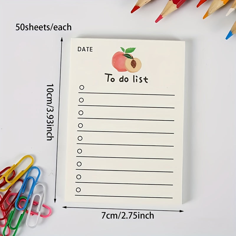 Fruit To Do List Planner - 50 Sheets - Students School Office Supplies