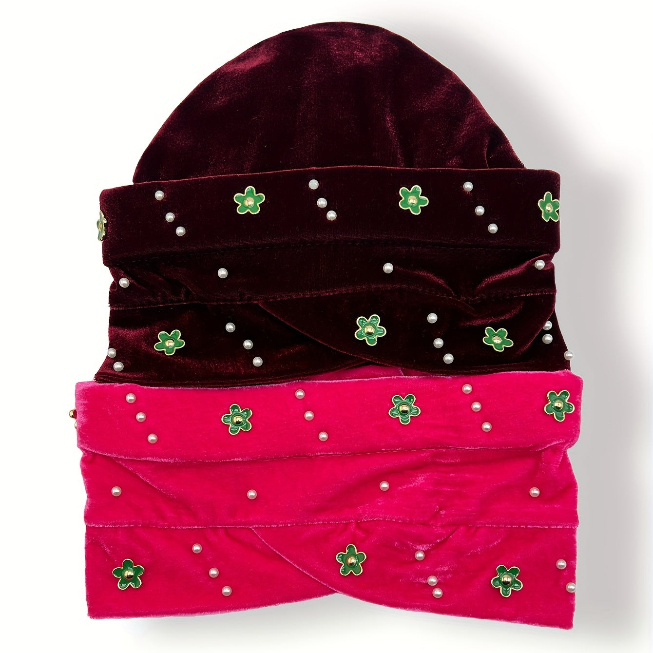 Vintage Velvet Head Wrap Elastic Beanie Headscarf