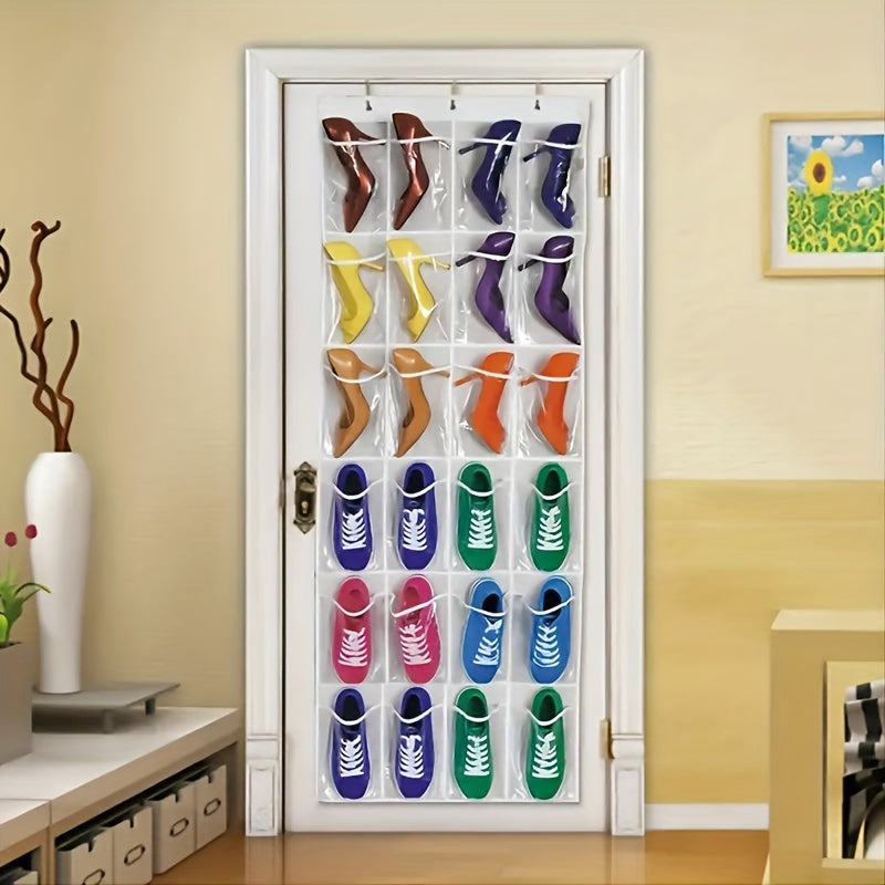 Over The Door Shoe Storage Hanging Bag 24 Grid Multifunctional Organizer
