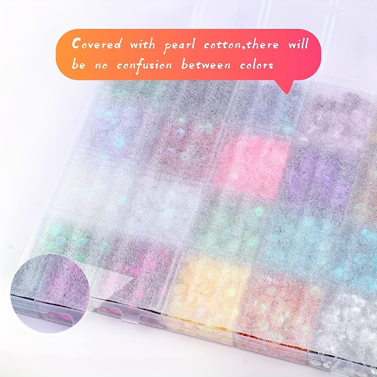 24pcs Colorful Loose Sequins Cups Set With Box For Crafts