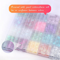 24pcs Colorful Loose Sequins Cups Set With Box For Crafts