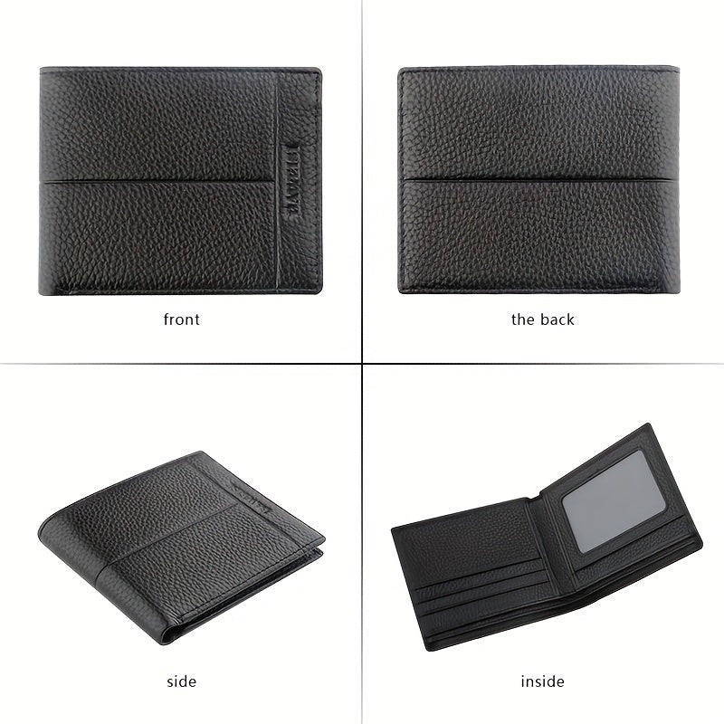 Men's Soft Leather Wallet With Zipper Bifold Card Holder