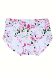 4 Pack Plus Size Panties Set Women's Plus Comfort Floral Print
