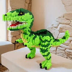 Green Dinosaur Brick Toy - DIY 3D Puzzle for Christmas & Birthdays