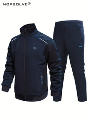 Men's Sports Suit Stand Collar Jacket & Comfortable Pants
