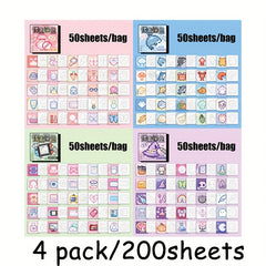 4 Pack Pixel Coloring Series Stickers Mini Size DIY Your Own Stickers