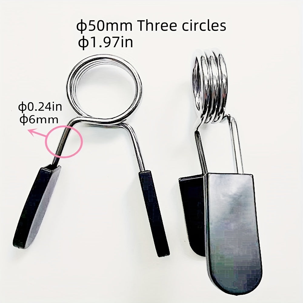 Barbell Clamps Spring Barbell Lock Dumbbell Bar Clip 2pcs