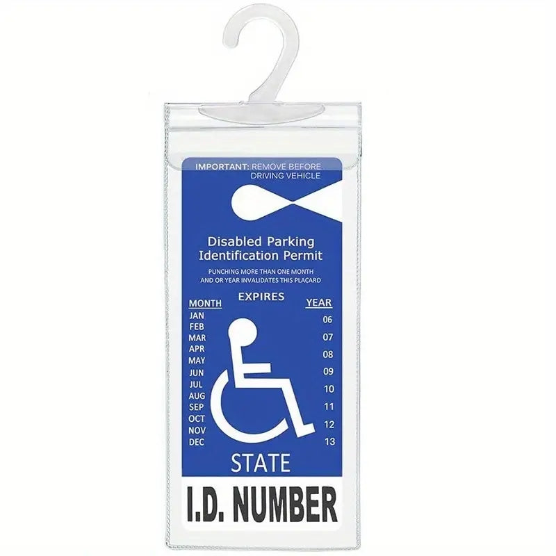 Disability Slogan Sign Hook Bag PVC Transparent Storage Bag