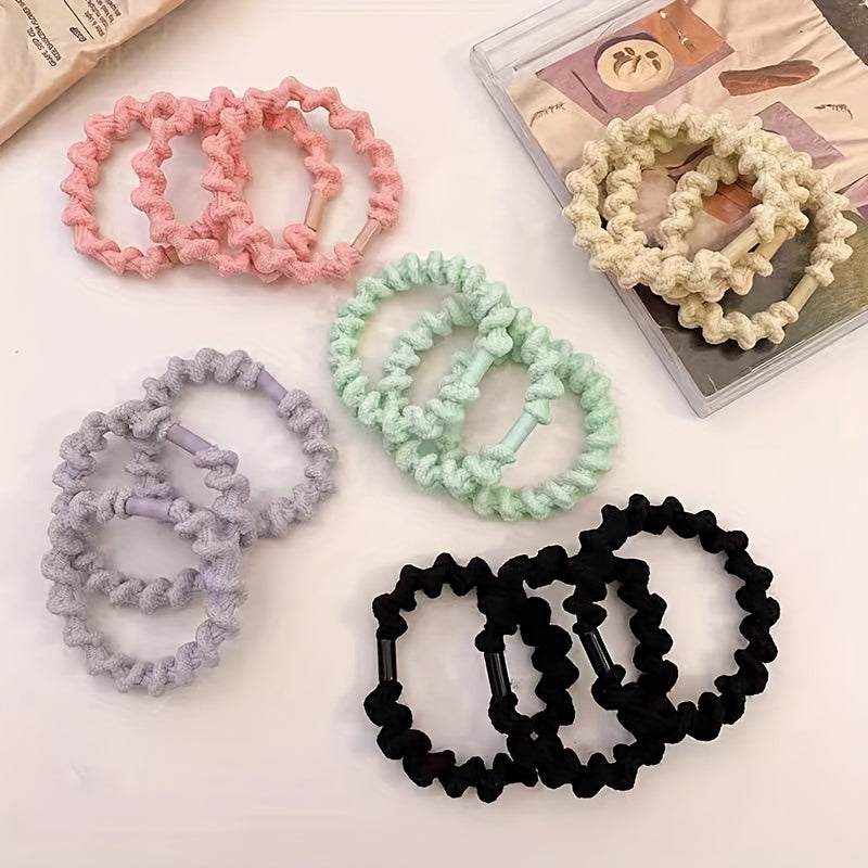 5pcs Plush Spiral Pattern Hair Tie Elastic Hair Rope Hair Accessories