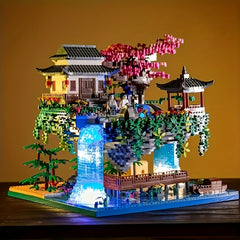 Vintage Peach Blossom Pond Garden Building Blocks 4705pcs DIY Construction Toys