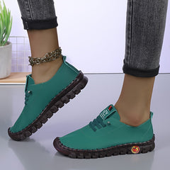 Women's Flat Sneakers Casual Lace Up Low Top Shoes
