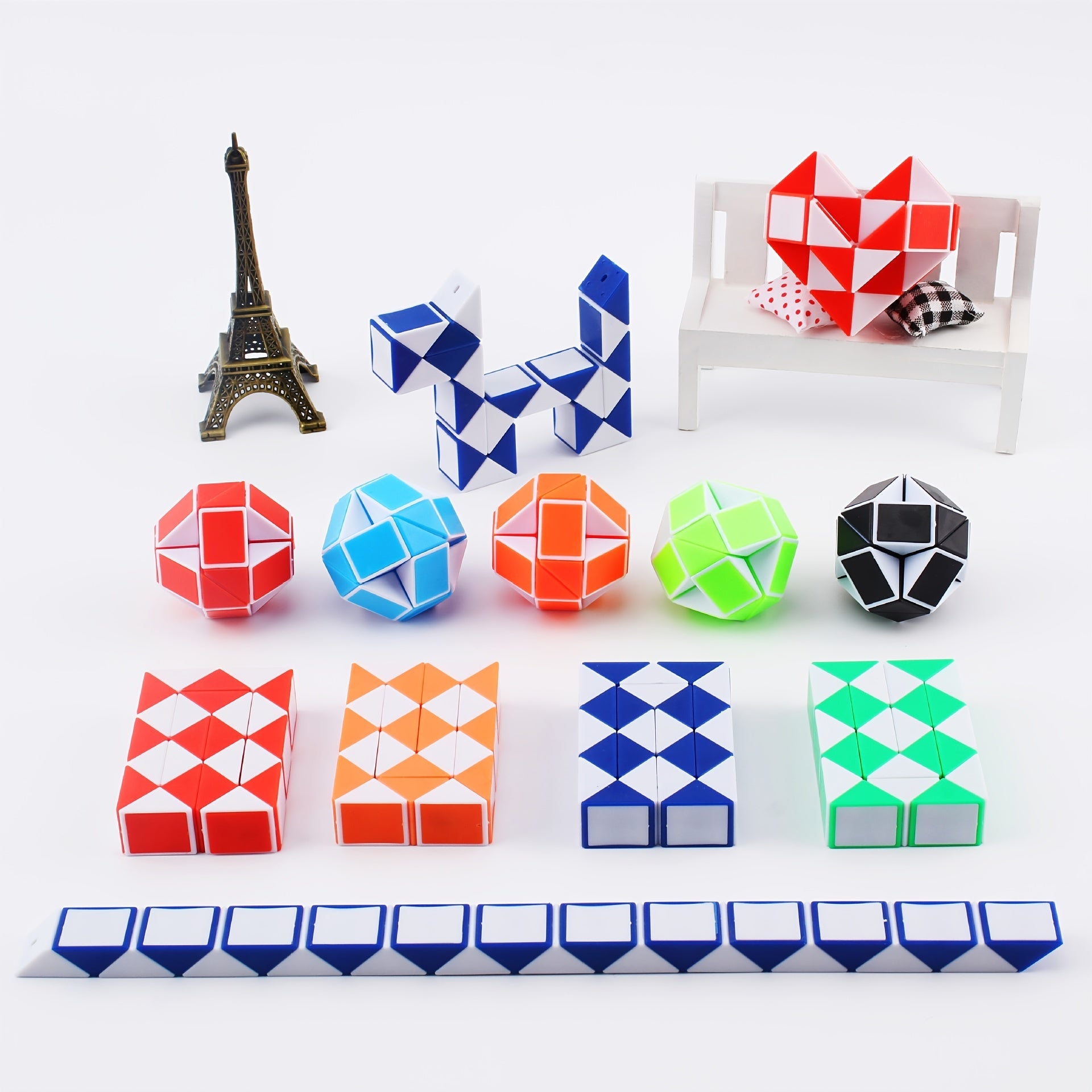 3D Magic Snake Ruler Transformable Puzzle Toy for Kids