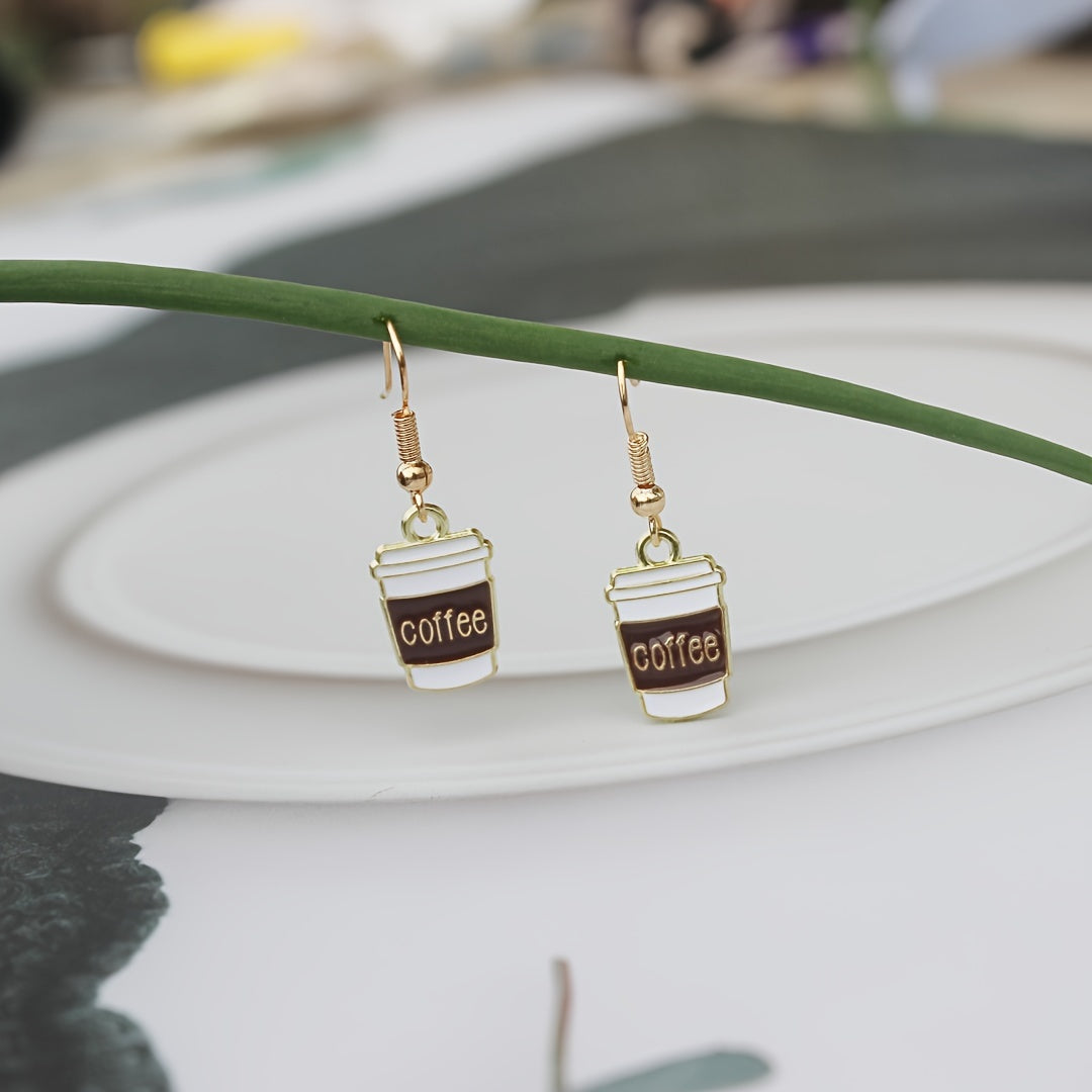 Coffee Cup Earrings Retro Party Jewelry Gift For Women