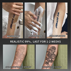 Waterproof Floral & Snake Temporary Tattoos Lasts 12-14 Days