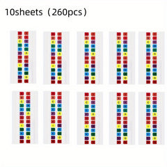10 Sheets 260pcs Waterproof Alphabetical Transparent Page Labels