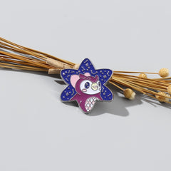 Purple Crane Cartoon Enamel Pin Brooch Sweater Accessory