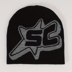 Y2K Candy Couple Beanie Letter Jacquard Skull Cap Hip Hop Ski Hat