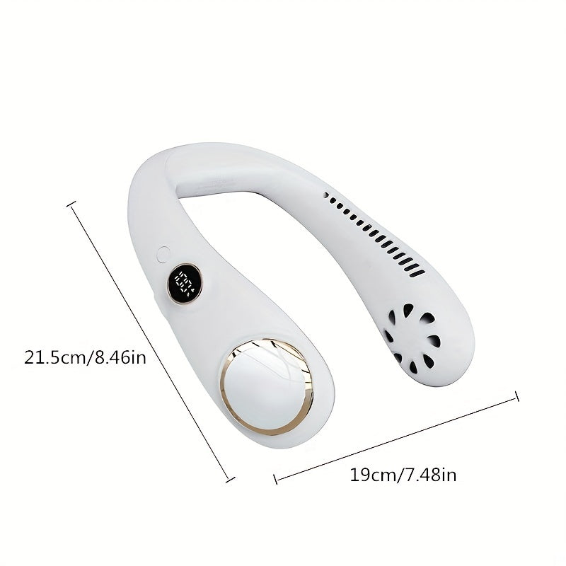 Portable Neck Fan for Outdoor Sports with LED + USB Strap