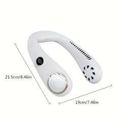 Portable Neck Fan for Outdoor Sports with LED + USB Strap