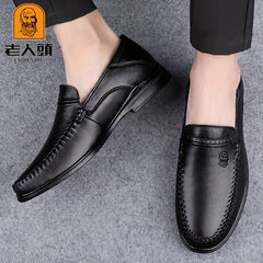 LAORENTOU Men's Leather Stitching Oxford Dress Shoes