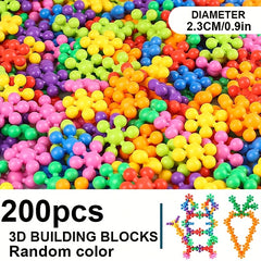 Plum Blossom 3D Snowflake Interlocking Puzzle Building Blocks Set