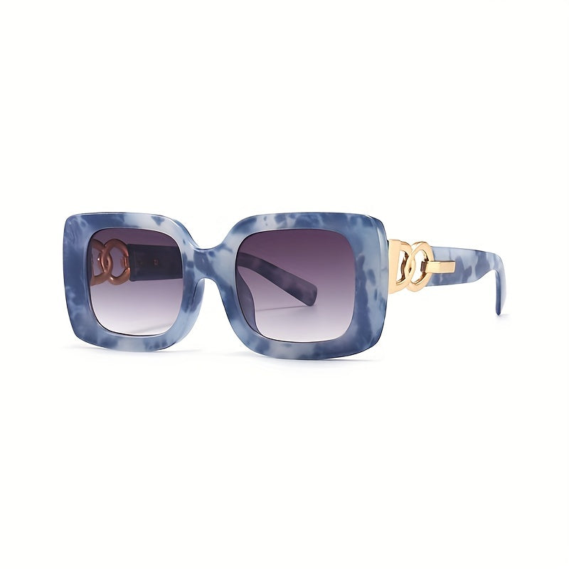 Vintage Square Frame Sunglasses Gradient Lens Glasses UV400