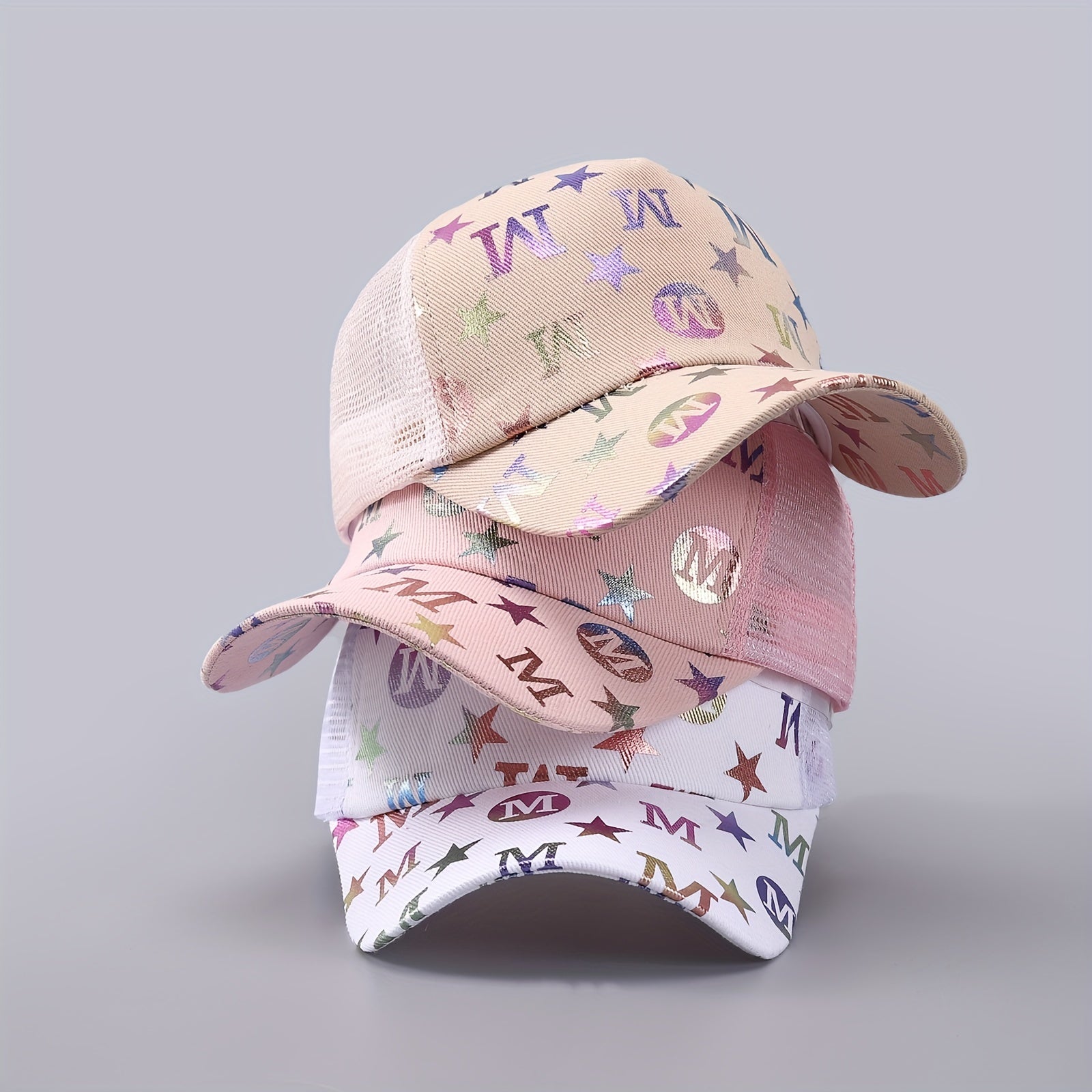 Hot Stamping M Trucker Hat Mesh Baseball Cap Sunshade Dad Hats
