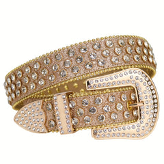 Sparkle Rhinestone PU Leather Western Cowboy Belt
