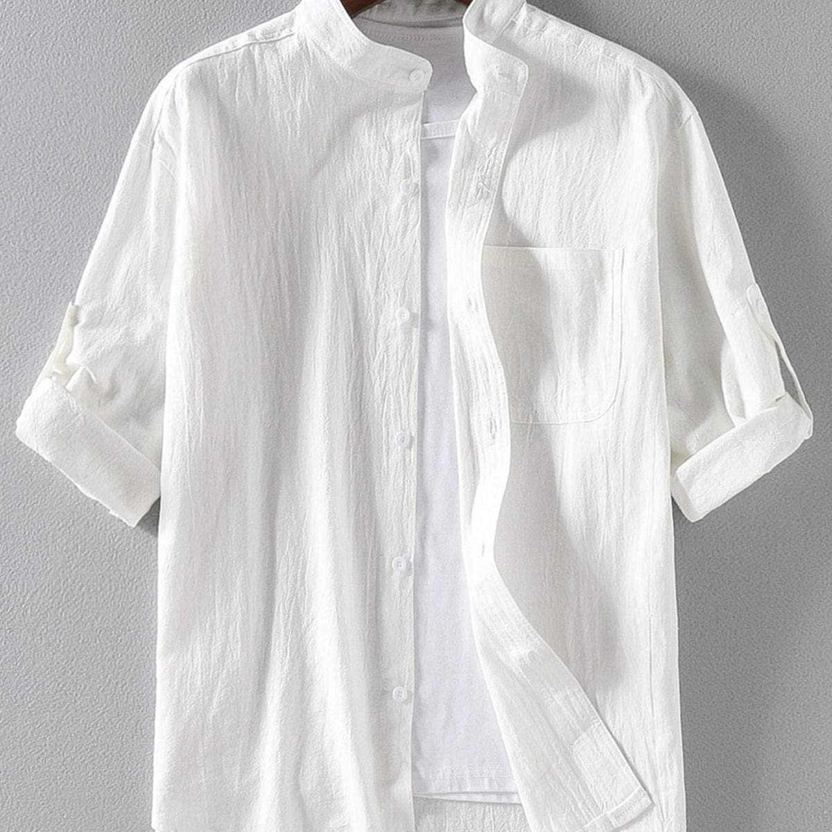 Men's Linen Short Sleeve Shirt for Summer Casual Wear
