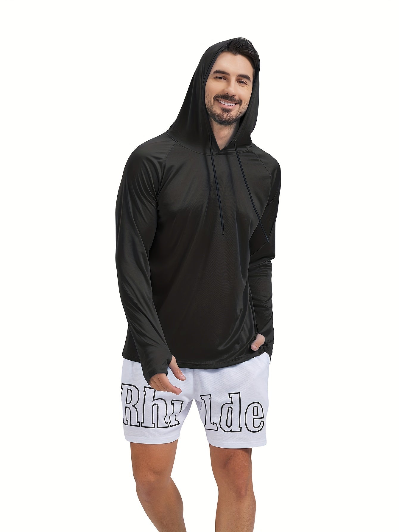 Men's UPF 50 Sun Protection Hoodie Long Sleeve for Outdoor Fishing