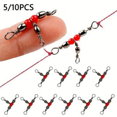 10Pcs Fishing Buckle 360 Degree Mini Rotating Ring Fish Hook Bait Connector