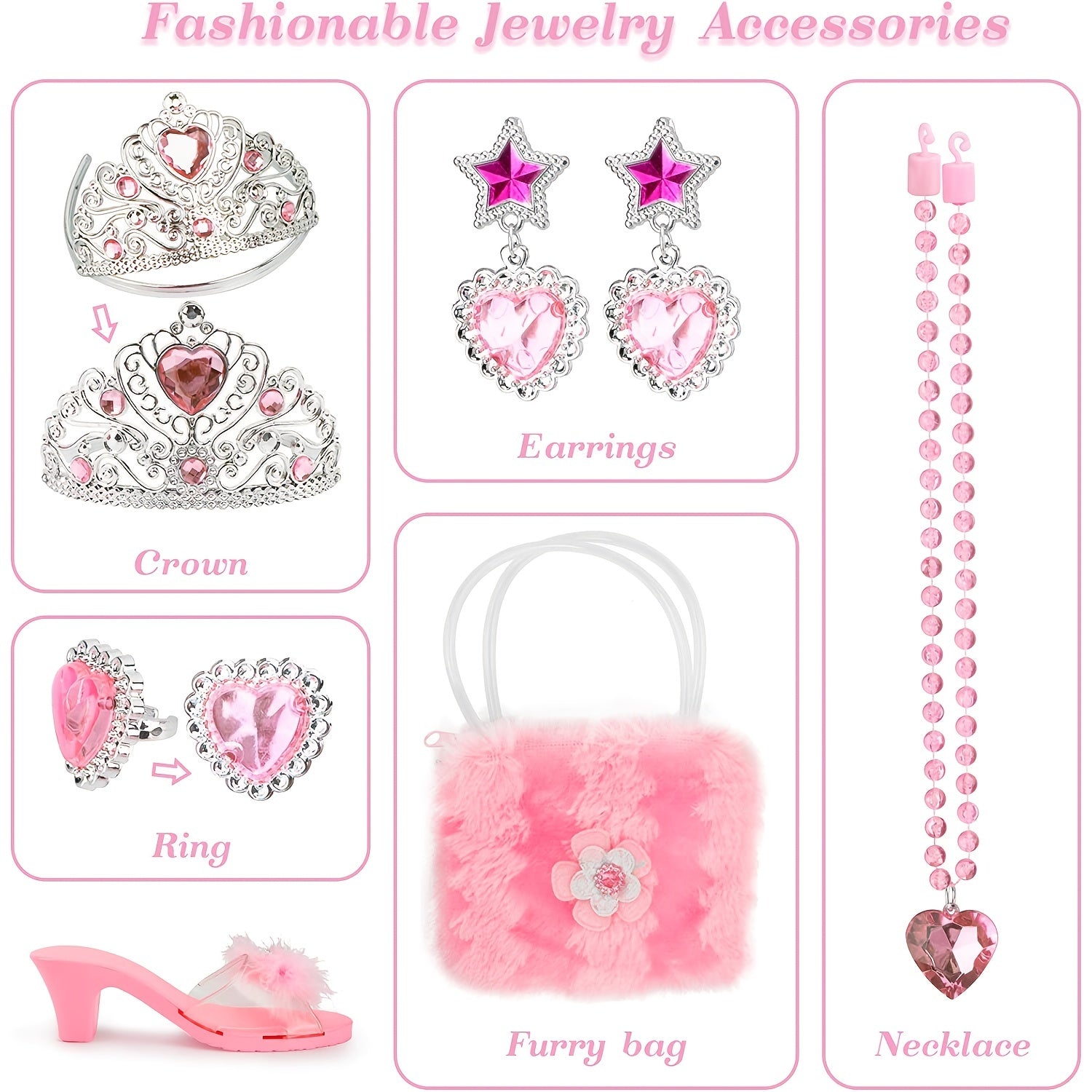 Princess Toddler Dress Up Shoes & Jewelry Set - 3 Pairs