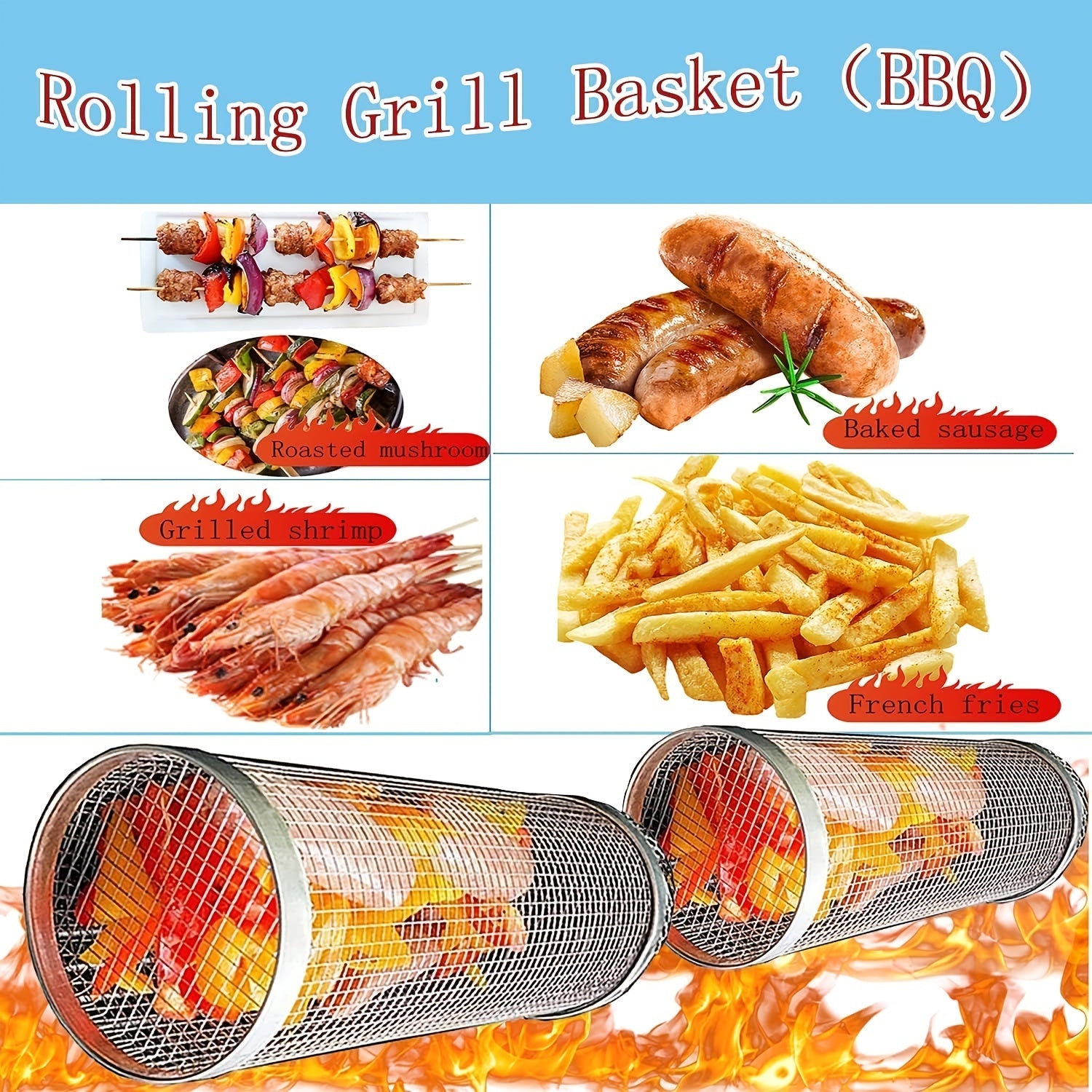 Stainless Steel BBQ Cage Grilling Basket