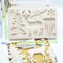 3D Deer Silicone Mold Winter Elk Candy Fondant Mold DIY Cake Decorating