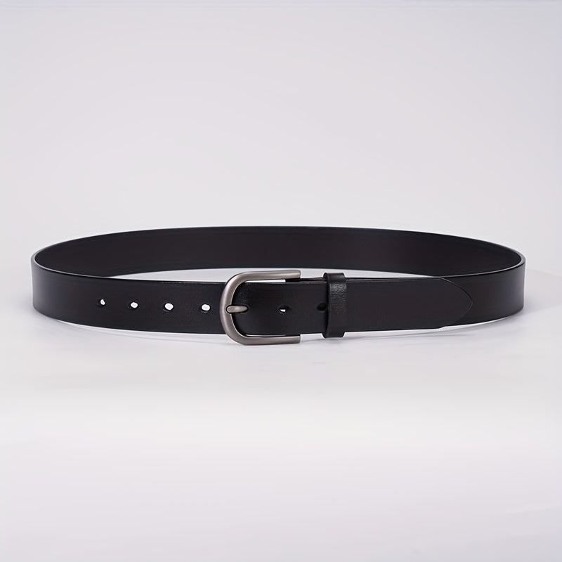 Leather Belt Solid Oval Pin Buckle Belt For Women Men Casual Pants Jeans Belts