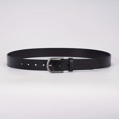 Leather Belt Solid Oval Pin Buckle Belt For Women Men Casual Pants Jeans Belts
