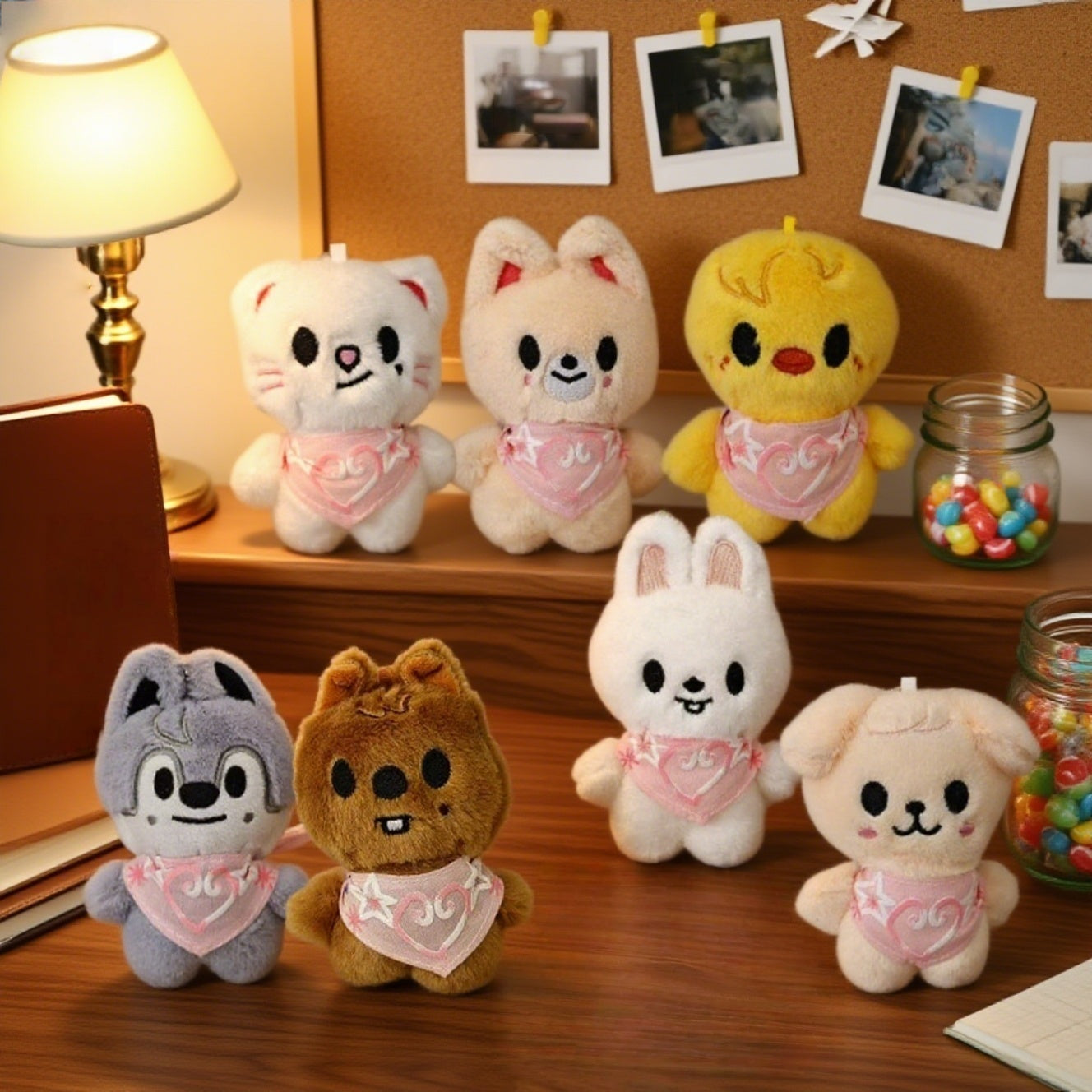 Magical Plush Toy Series Anime Animals with Expressive Eyes & Name Tags