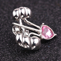 Body Organ Alloy Brooch with Artificial Diamond