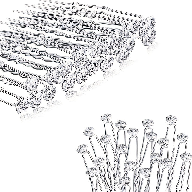 20pcs Rhinestone Bridal Wedding Hair Pins Hair Clips for Women and Girls