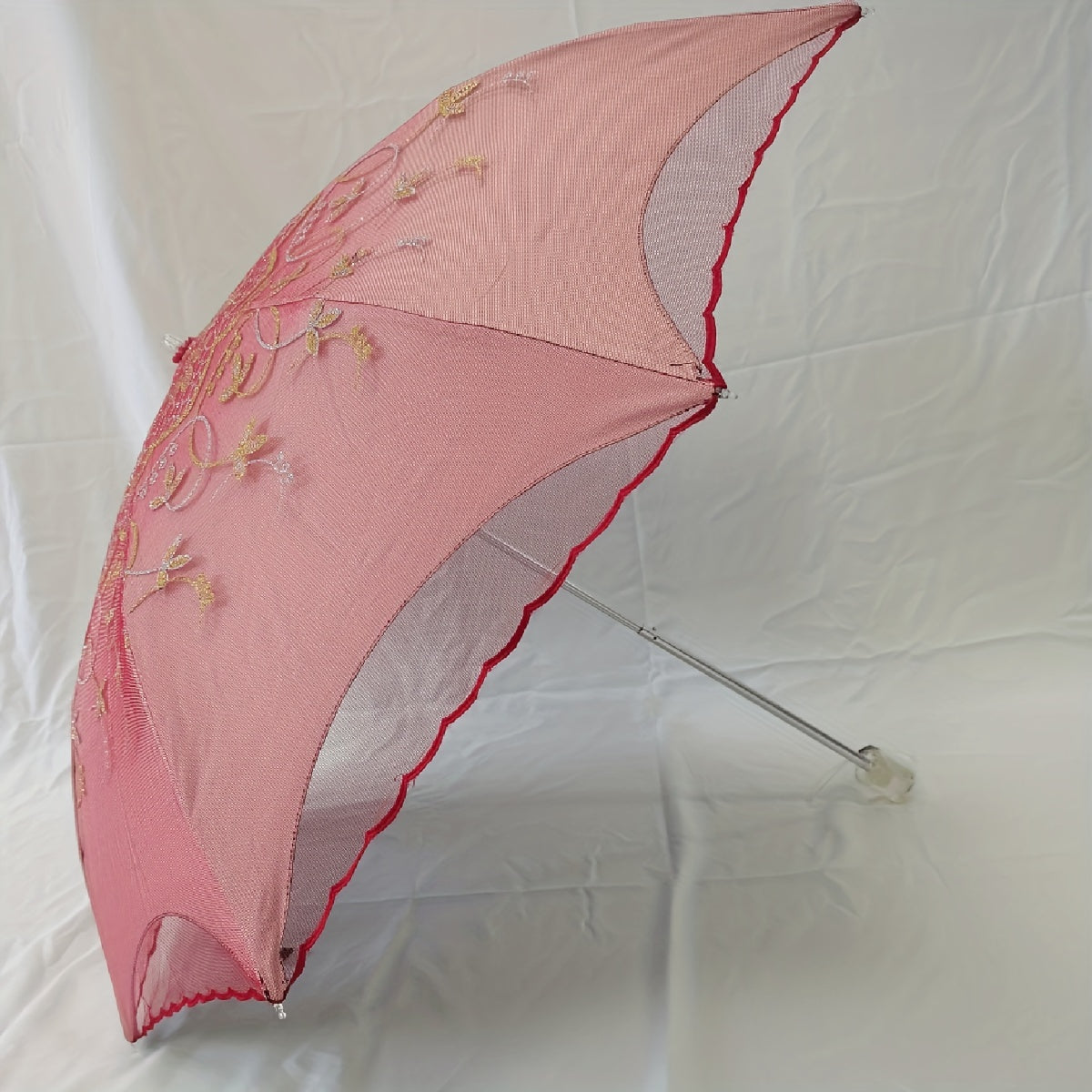 Princess Girls Women's Lace Floral 2 Fold Umbrella UV Protection Lightweight
