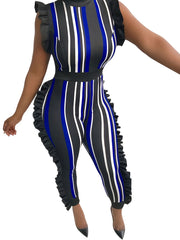 Stylish Sleeveless Vertical Stripe Jumpsuit